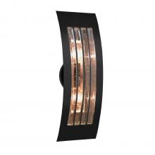  SAIL17SM-EDIL-BK - Besa, Sail Wall Sconce,Smoke Bubble, Black Finish, 2x5W LED Filament