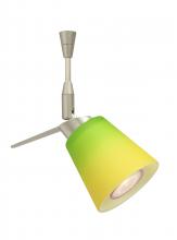  SP-5042GY-06-SN - Besa Spotlight With 6" Stem Canto 3 Satin Nickel Bicolor Green/Yellow 1x35W Halogen M