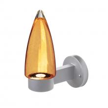  SULUAM-WALL-LED-SL - Sulu Outdoor Sconce, Amber Bubble, Silver Finish, 1x4W LED