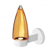  SULUAM-WALL-LED-WH - Sulu Outdoor Sconce, Amber Bubble, White Finish, 1x4W LED