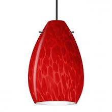  X-1713RC-BK - Besa, Pera 6 Cord Pendant for Multiport Canopy, Red Cloud, Black Finish, 1x50W MAX GY6.35 Base