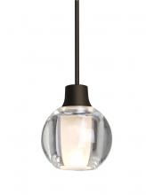 Besa Lighting X-BOCA3CL-BR - Besa, Boca 3 Cord Pendant For Multiport Canopies, Clear, Bronze Finish, 1x35W Halogen