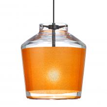  X-PIC6GD-BK - Besa Pendant For Multiport Canopy Pica 6 Black Finish, Gold Sand 1x50W MAX GY6.35 Base