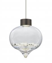 Besa Lighting X-TERRACL-LED-BR - Besa Terra Cord Pendant For Multiport Canopy, Clear Crystals, Bronze Finish, 1x3W LED