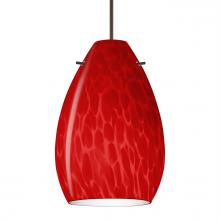 Besa Lighting XP-1713RC-BR - Besa, Pera 6 Cord Pendant, Red Cloud, Bronze Finish, 1x50W MAX GY6.35 Base