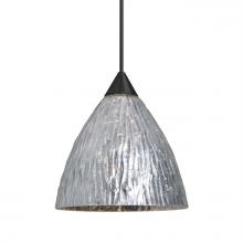  XP-EVESS-BK - Besa Eve Pendant, Stone Silver Foil, Black Finish, 1x50W MAX GY6.35 Base