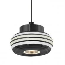  XP-FLOW00-FRCL-LED-BK - Besa Flower Pendant, Frost/Clear, Black Finish, 1x3W LED