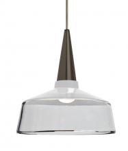 Besa Lighting J-BARON10WH-BR - Baron 10 Cord Pendant for Mulitport Canopy, White/Clear, Bronze Finish, 1x60W Medium base