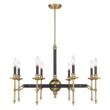  1-9512-8-143 - Consulate 8-Light Chandelier in Matte Black and Warm Brass