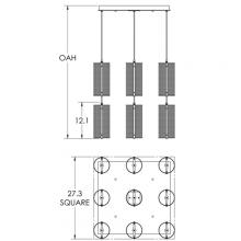  CHB0019-09-NB-F-C01-L1 - Uptown Mesh Square Multi-Pendant-09