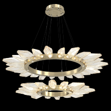  CHB0050-2T-HB-CA-CA1-L1 - Rock Crystal Radial Ring Two Tier - 42/56-Heritage Brass