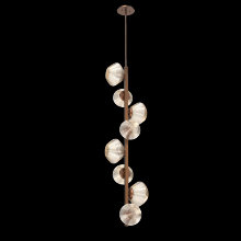  CHB0089-T8-BB-A-001-L3 - Mesa 8pc Twisted Vine-Burnished Bronze-Amber Blown Glass-Threaded Rod Suspension-LED 3000K