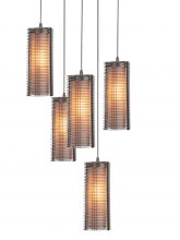  CHB0020-09-CS-F-C01-L1 - Downtown Mesh w/Glass Square Pendant Chandelier