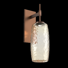  IDB0091-01-BB-A-L3 - Vessel Tempo Sconce (Large)-Burnished Bronze-Amber Blown Glass-LED 3000K