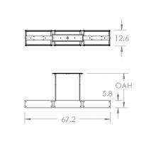  PLB0044-67-HB-BG-001-E2 - Textured Glass Linear Suspension-67-Heritage Brass