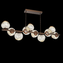  PLB0086-T0-BB-FA-001-L3 - Luna 10pc Twisted Branch-Burnished Bronze-Floret Inner - Amber Outer-Threaded Rod Suspension-LED