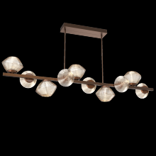  PLB0089-T0-BB-A-001-L3 - Mesa 10pc Twisted Branch-Burnished Bronze-Amber Blown Glass-Threaded Rod Suspension-LED 3000K