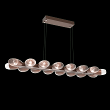  PLB0079-48-BB-PC-CA1-L1 - Pebble Linear Suspension 48" Small Glass-Burnished Bronze-Pebble Clear