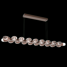  PLB0079-60-BB-PC-CA1-L1 - Pebble Linear Suspension 60" Small Glass-Burnished Bronze-Pebble Clear