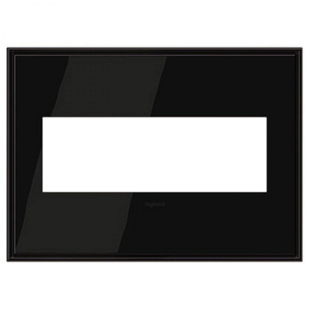 Adorne® Black Nickel Three-Gang Screwless Wall Plate