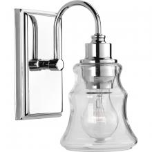  P300137-015 - Litchfield Collection One-Light Polished Chrome Clear Glass Coastal Bath Vanity Light