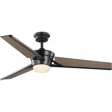 Progress P250072-108-30 - Kasota Collection 56&#34; Three-Blade Tan Linen/Oil Rubbed Bronze Indoor/Outdoor LED DC Motor Modern