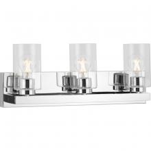  P300388-015 - Goodwin Collection Three-Light Polished Chrome Modern Vanity Light with Clear Glass