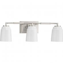  P300505-009 - Spenser Collection Three-Light Brushed Nickel Industrial Vanity Light