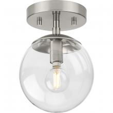  P350234-009 - Atwell Collection One-Light Brushed Nickel Mid-Century Modern Semi-Flush Mount