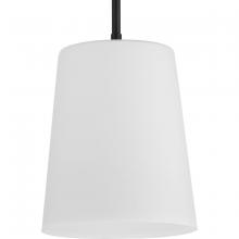 Progress P500429-31M - Clarion Collection One-Light Matte Black Etched White Transitional Pendant