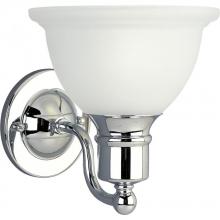  P3161-15 - Madison Collection One-Light Polished Chrome Etched Glass Traditional Bath Vanity Light