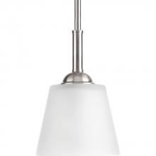  P5092-09 - Arden Collection One-Light Brushed Nickel Etched Glass Farmhouse Mini-Pendant Light