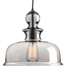  P5332-143 - Staunton Collection One-Light Graphite Smoke Glass Global Pendant Light