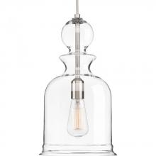  P5333-09 - Staunton Collection One-Light Brushed Nickel Clear Glass Global Pendant Light