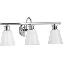  P300316-015 - Ashford Collection Three-Light Polished Chrome and Opal Glass Farmhouse Style Bath Vanity Wall Light