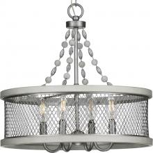  P400204-141 - Austelle Collection Four-Light Galvanized Finish Farmhouse Chandelier Light