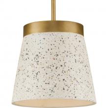  P500313-175 - Terrazzo Collection One-Light Distressed Brass and Sand Terrazzo Hanging Pendant Light