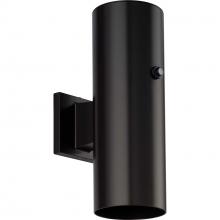  P550102-020-30 - 5" Antique Bronze LED Outdoor Aluminum Up/Down Wall Mount Cylinder with Photocell