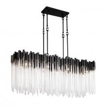 Varaluz 309N08MBFG - Matrix 8-Lt Linear Pendant - Matte Black/French Gold