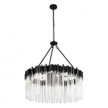  309P12MBFG - Matrix 12-Lt Pendant - Matte Black/French Gold