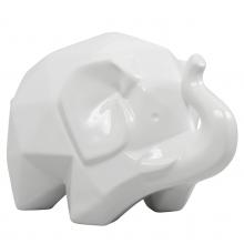  401A14WH - Origami Zoo Elephant Statue - White