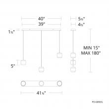  PD-68903L-BK - Banded Chandelier Light