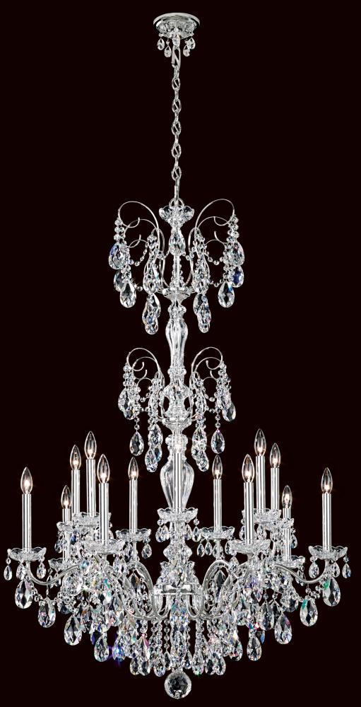 Sonatina 14 Light 120V Chandelier in Aurelia with Clear Crystals from Swarovski