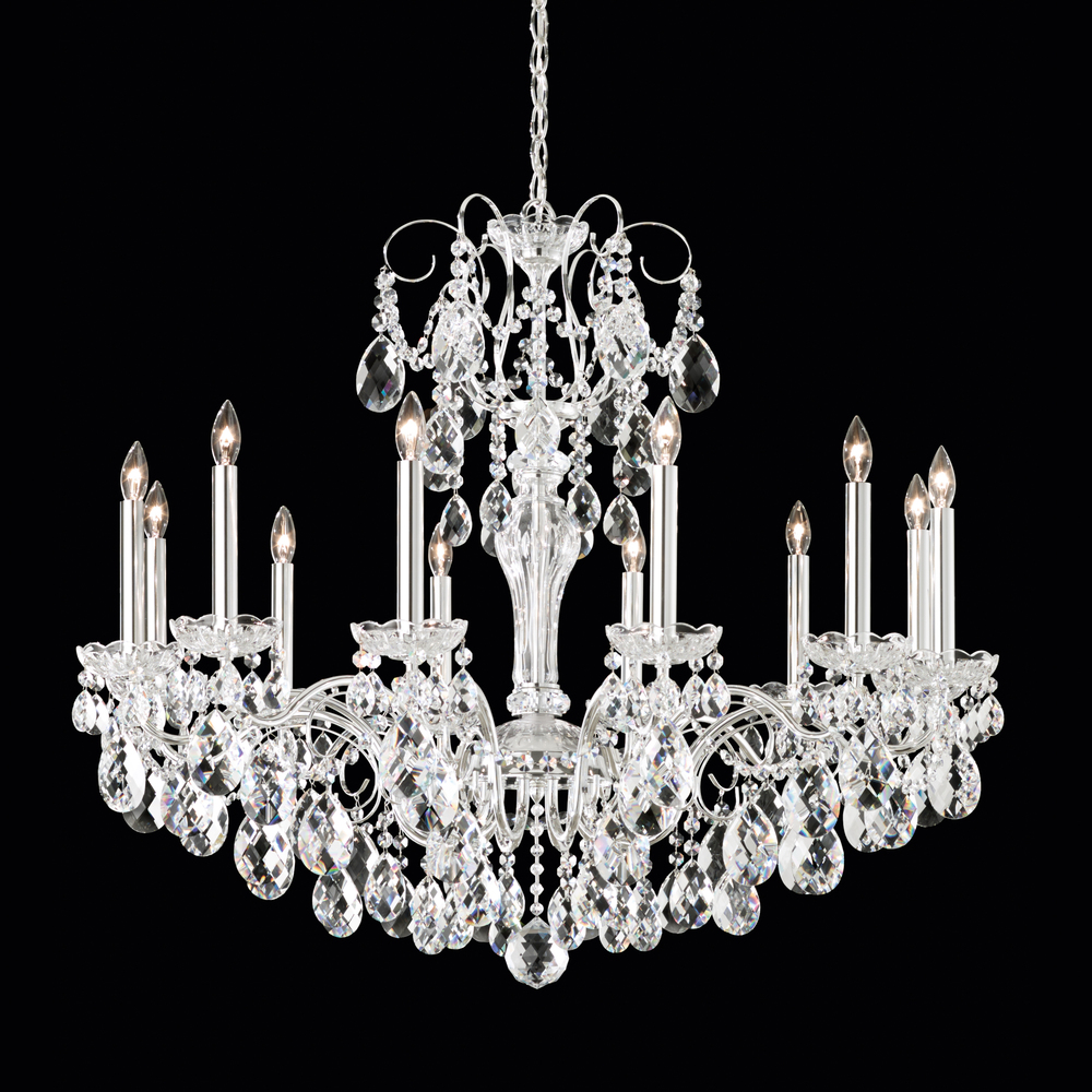 Sonatina 12 Light 120V Chandelier in Aurelia with Clear Crystals from Swarovski