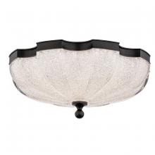  S2516-18R - Cupola 16in 120/277V LED Flush Mount in Black with Radiance Crystal Dust