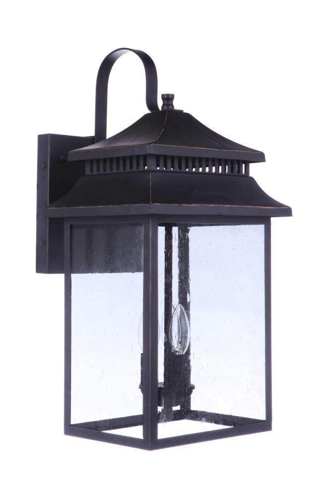 Crossbend 3 Light Extra Large Outdoor Wall Lantern in Dark Bronze Gilded
