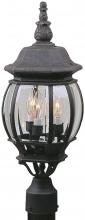  Z335-TB - French Style 3 Light Outdoor Post Mount in Textured Black