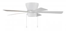  MER52W5 - 52" Merit in White w/ White/Washed Oak Blades