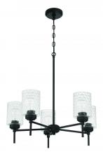  60525-FB - Claire 5 Light Chandelier in Flat Black