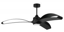  BDX60FB3 - 60" Bandeaux Fan Flat Black, Flat Black Finish Blades, light kit Included (Optional)